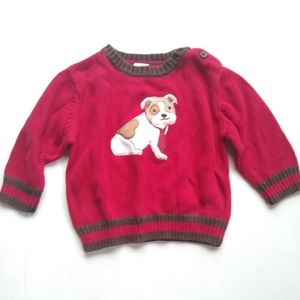 GYMBOREE • boys red puppy knit Pull-over sweater